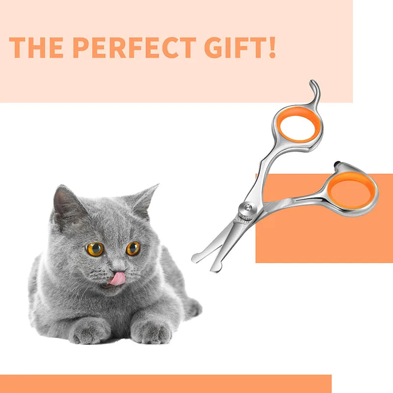 1Pc Professional Pet Hair Scissor Stainless Steel Durable Safety Rounded Tips Cat Dog Hair Cutting Tools Pets Grooming Scissors