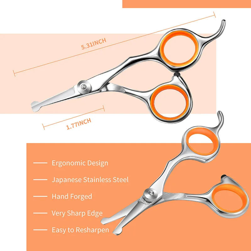 1Pc Professional Pet Hair Scissor Stainless Steel Durable Safety Rounded Tips Cat Dog Hair Cutting Tools Pets Grooming Scissors