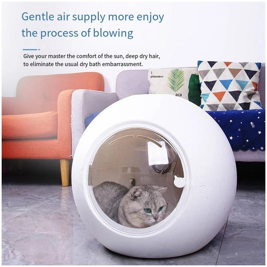 2023 New Spherical Household Dryer Cat and Dog Hair Dryer Hair Blowing Bathing Pet Drying Box Negative Ion Hair Dryer 5-speed